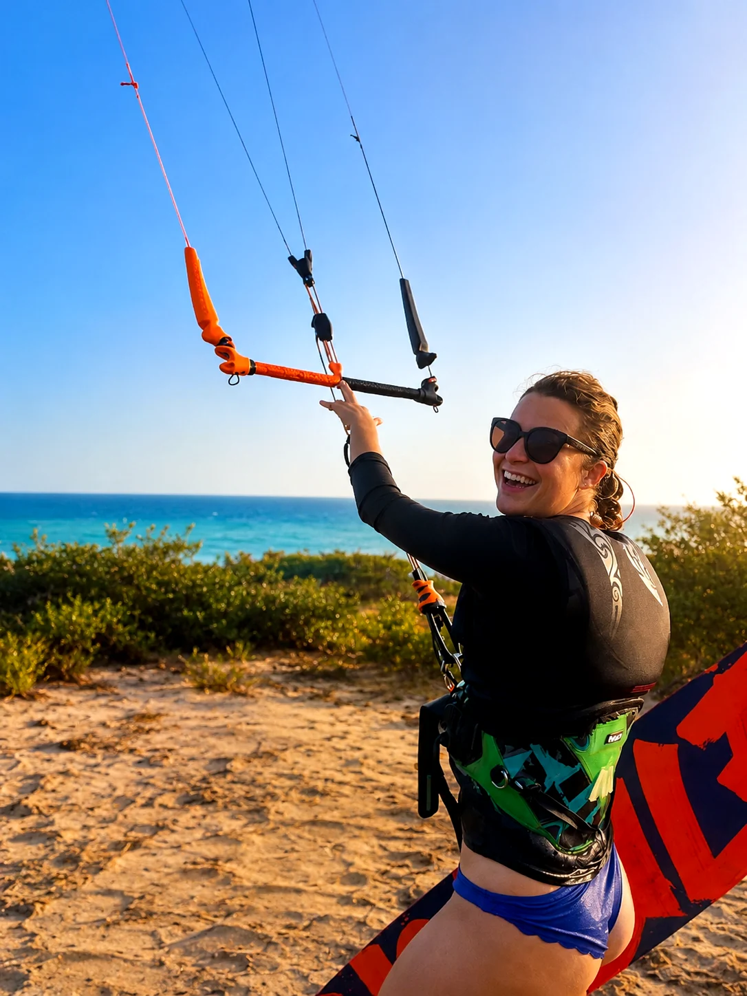Beginner kitesurfing lesson at Valampuri, Kalpitiya lagoon