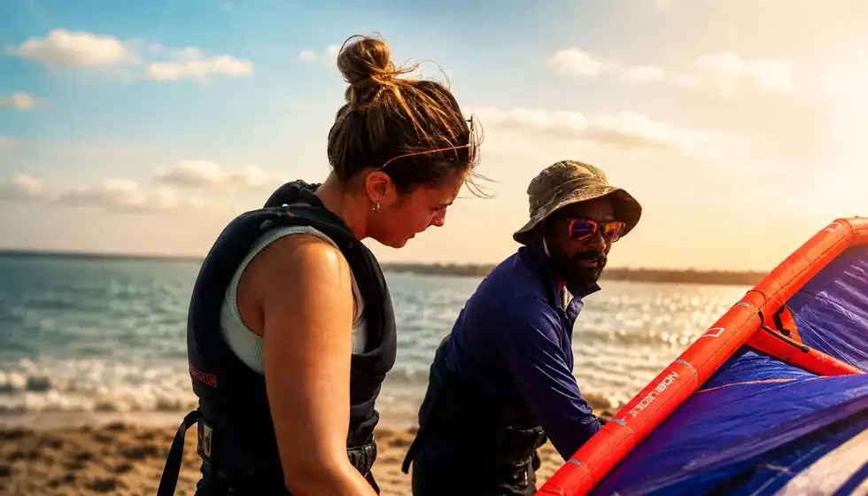 Kitesurfing lessons on Kalpitiya Lagoon at Valampuri Resort
